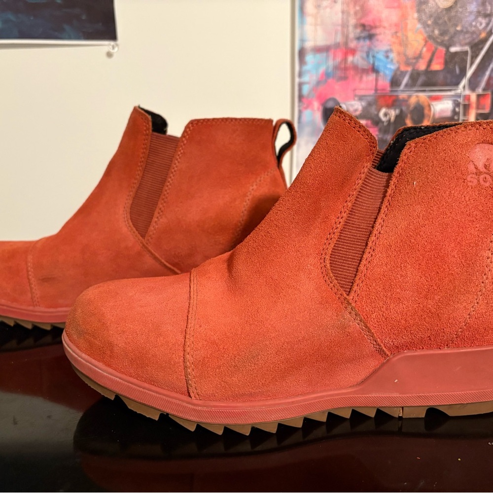 Sorel Women's Warp Red Ankle Boots - Picture 3 of 9